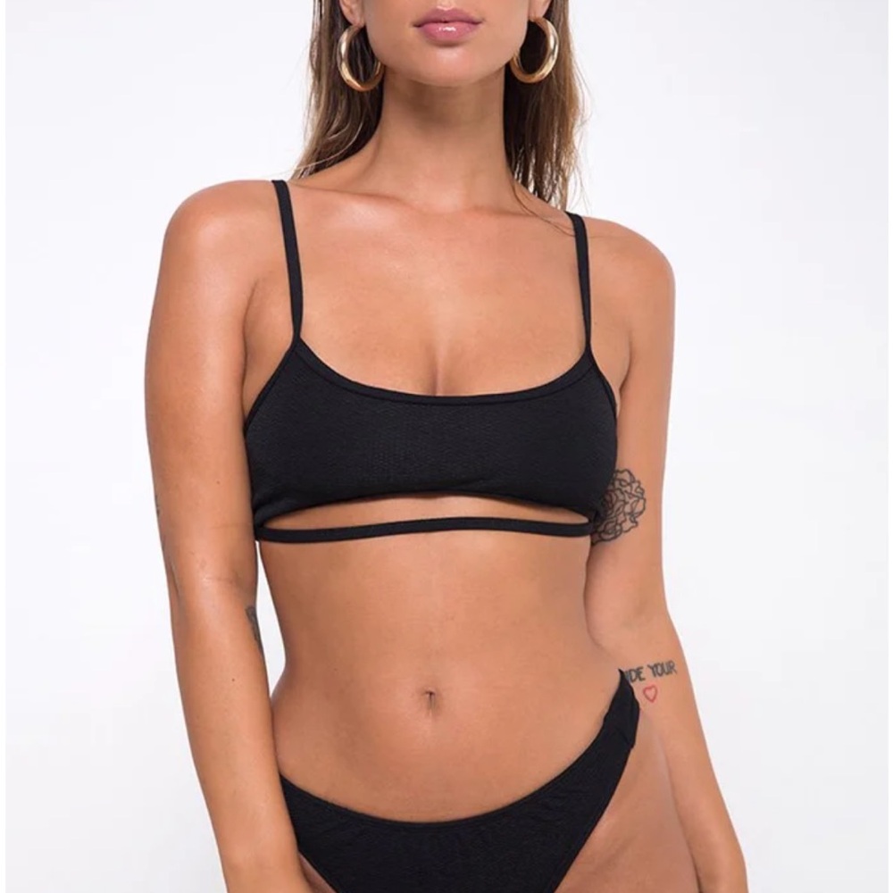 Motel Rocks Ina Black Tie-back Bikini Set